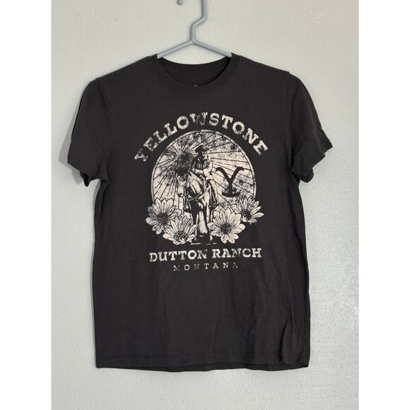 Yellowstone Dutton Ranch Montana Graphic Tee XS Soft Black T Shirt T-Shirt Merch - Picture 1 of 6